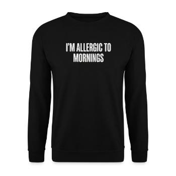 Vintage I'm Allergic To Mornings - Unisex Sweatshirt - black - Front - Alina (178cm) & Michal (187cm)