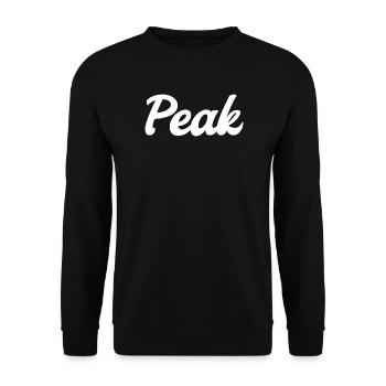 Peak Streetwear – Retro Script Design (white) - Unisex Pullover - Schwarz - Vorne - Alina (178cm) & Michal (187cm)
