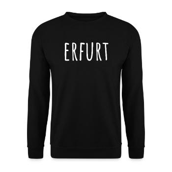 Erfurt Stadtname Thüringen Hauptstadt Krämerbrücke - Unisex Pullover - Schwarz - Vorne - Alina (178cm) & Michal (187cm)