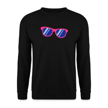 Pink Blaue Sonnenbrille Pop Art Retro - Unisex Pullover - Schwarz - Vorne - Alina (178cm) & Michal (187cm)