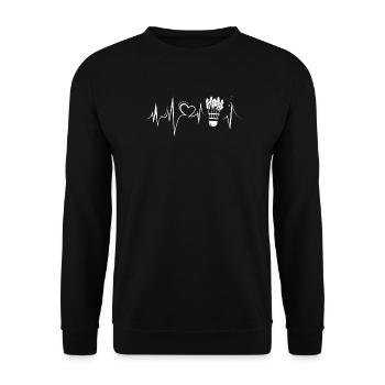 Badminton Heartbeat Pulse Heart Ball Sports - Sweat-shirt Unisexe - noir - Devant - Alina (178cm) & Michal (187cm)