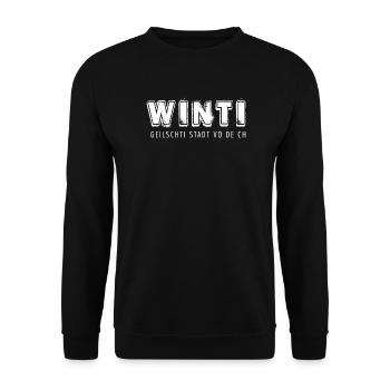 WINTI geilschti Stadt vo de CH - Unisex Pullover - Schwarz - Vorne - Alina (178cm) & Michal (187cm)