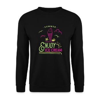 Ice Cream Summer Beach Ice Cream Holiday Vibes - Unisex Sweatshirt - black - Front - Alina (178cm) & Michal (187cm)