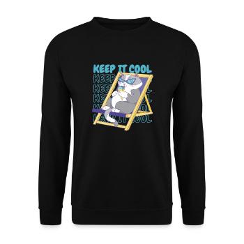Ice Cream Summer Beach Ice Cream Holiday Cat - Unisex Sweatshirt - black - Front - Alina (178cm) & Michal (187cm)