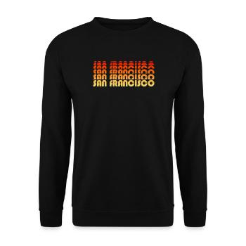 San Francisco Gradient Sunset - Unisex Pullover - Schwarz - Vorne - Alina (178cm) & Michal (187cm)