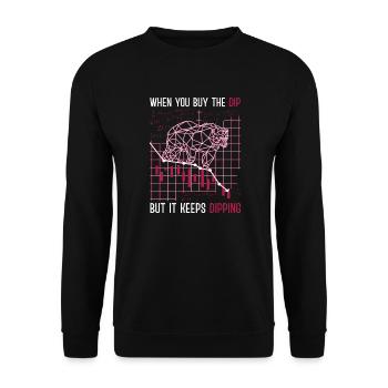 When you buy the dip but it keeps dipping exchange - Unisex Sweatshirt - black - Front - Alina (178cm) & Michal (187cm)