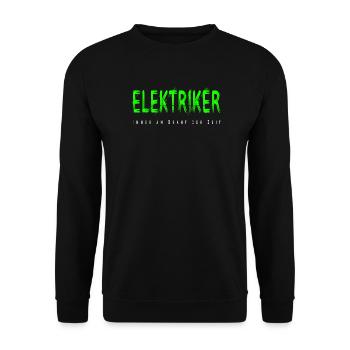 Elektriker Handwerker Design - Unisex Pullover - Schwarz - Vorne - Alina (178cm) & Michal (187cm)