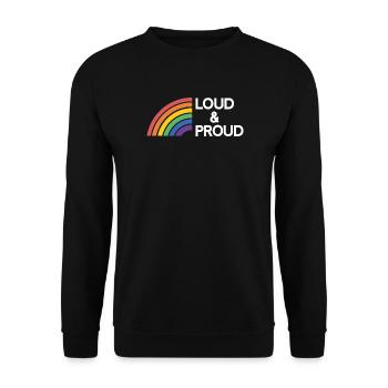 Mois de la fierté LGBTQ - Fort et fier - Sweat-shirt Unisexe - noir - Devant - Alina (178cm) & Michal (187cm)