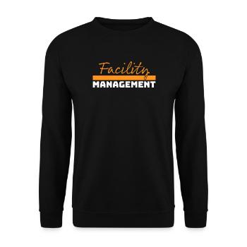 Tshirt Facility Management blanc orangé - Sweat-shirt Unisexe - noir - Devant - Alina (178cm) & Michal (187cm)