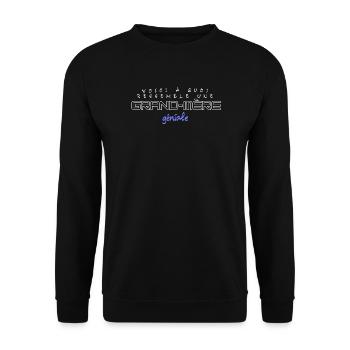 Grand-mère géniale néon rétro - Sweat-shirt Unisexe - noir - Devant - Alina (178cm) & Michal (187cm)