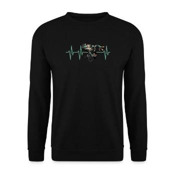 frog pulse heartbeat poison dart frogSymbol icon - Unisex Sweatshirt - black - Front - Alina (178cm) & Michal (187cm)