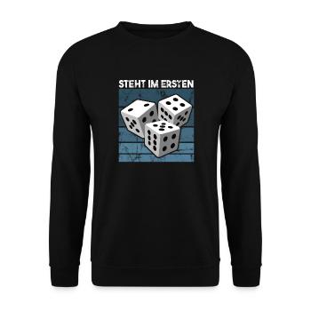 Schocken est le jeu appelé jeu de dés Boire de la bière - Sweat-shirt Unisexe - noir - Devant - Alina (178cm) & Michal (187cm)