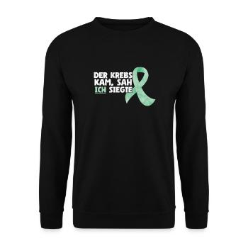 The Cancer Came Saw I Won Battle Awareness - Unisex Sweatshirt - black - Front - Alina (178cm) & Michal (187cm)