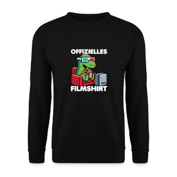Offizielles Filmshirt Filmfans Cineasten T-Rex - Unisex Pullover - Schwarz - Vorne - Alina (178cm) & Michal (187cm)