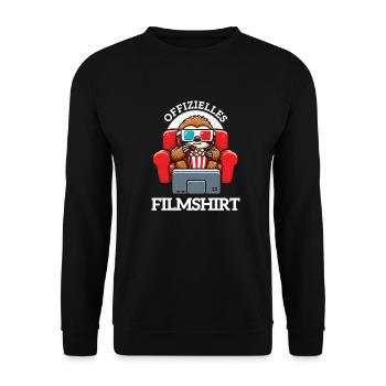 Offizielles Filmshirt Filmfans Cineasten Faultier - Unisex Pullover - Schwarz - Vorne - Alina (178cm) & Michal (187cm)