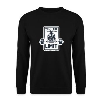 Kraftsport Sport Spruch du bist dein limit Mindset - Unisex Pullover - Schwarz - Vorne - Alina (178cm) & Michal (187cm)