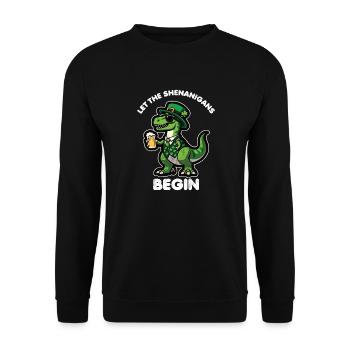 La Saint-Patrick T-Rex dinosaure bière Shenanigan - Sweat-shirt Unisexe - noir - Devant - Alina (178cm) & Michal (187cm)