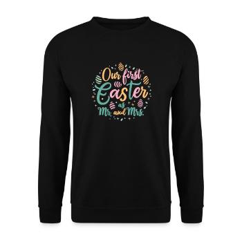 Osterpaar Herr und Frau Mann und Frau - Unisex Pullover - Schwarz - Vorne - Alina (178cm) & Michal (187cm)