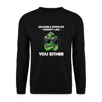 Brussels Sprouts Lover Funny Vegetable - Unisex Sweatshirt - black - Front - Alina (178cm) & Michal (187cm)