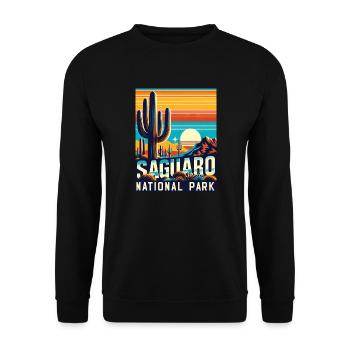 Saguaro-Nationalpark, Arizona, Tucson-Kaktus - Unisex Pullover - Schwarz - Vorne - Alina (178cm) & Michal (187cm)