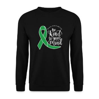 Be kind to your mind Mental Health Awareness - Unisex Sweatshirt - black - Front - Alina (178cm) & Michal (187cm)