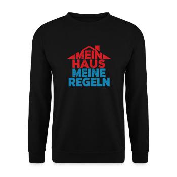 Funny Home Builder Owner My House - Unisex Sweatshirt - black - Front - Alina (178cm) & Michal (187cm)