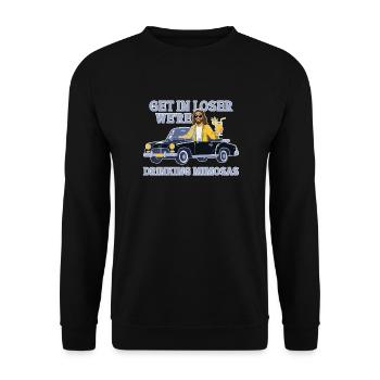 Lustige Mimosenliebhaber Bekommen In Loser - Unisex Pullover - Schwarz - Vorne - Alina (178cm) & Michal (187cm)