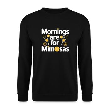 Der Vormittag ist für Mimosas Lover Cocktail Holiday - Unisex Pullover - Schwarz - Vorne - Alina (178cm) & Michal (187cm)