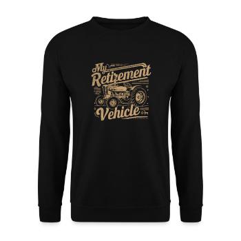 My Retirement Vehicle Tractor Mom Dad Farmer - Unisex Sweatshirt - black - Front - Alina (178cm) & Michal (187cm)