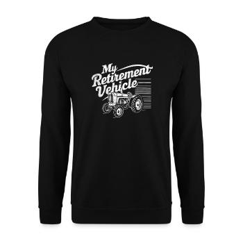 My Retirement Vehicle Tractor Mom Dad Farmer - Unisex Sweatshirt - black - Front - Alina (178cm) & Michal (187cm)
