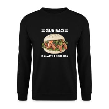 Gua Bao Asian Food Lover China Vietnam Japan - Unisex Sweatshirt - black - Front - Alina (178cm) & Michal (187cm)