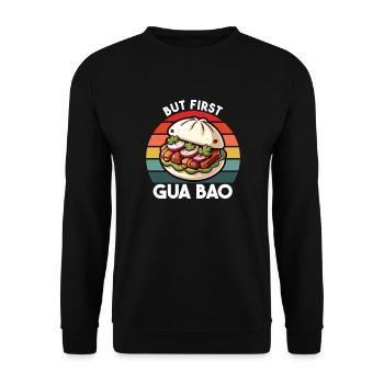 Gua Bao Asian Food Lover China Vietnam Japan - Unisex Sweatshirt - black - Front - Alina (178cm) & Michal (187cm)