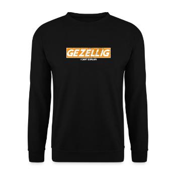 Gezellig Dutch Tupil Pays-Bas Moulin à vent - Sweat-shirt Unisexe - noir - Devant - Alina (178cm) & Michal (187cm)