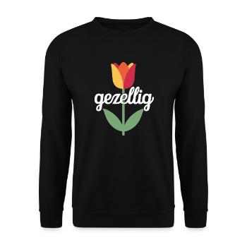 Gezellig Dutch Tupil Pays-Bas - Sweat-shirt Unisexe - noir - Devant - Alina (178cm) & Michal (187cm)