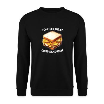 You had me at Crisp Sandwich English - Unisex Sweatshirt - black - Front - Alina (178cm) & Michal (187cm)