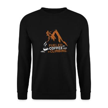 Alimenté par le café et l’escalade de bloc - Sweat-shirt Unisexe - noir - Devant - Alina (178cm) & Michal (187cm)