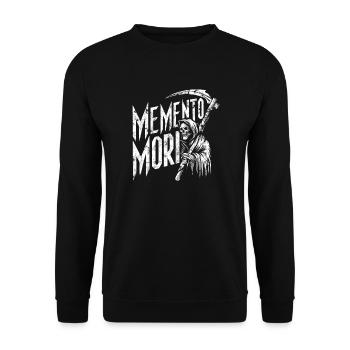 Memento Mori Reaper Stoic Latin Philosophy - Unisex Sweatshirt - black - Front - Alina (178cm) & Michal (187cm)