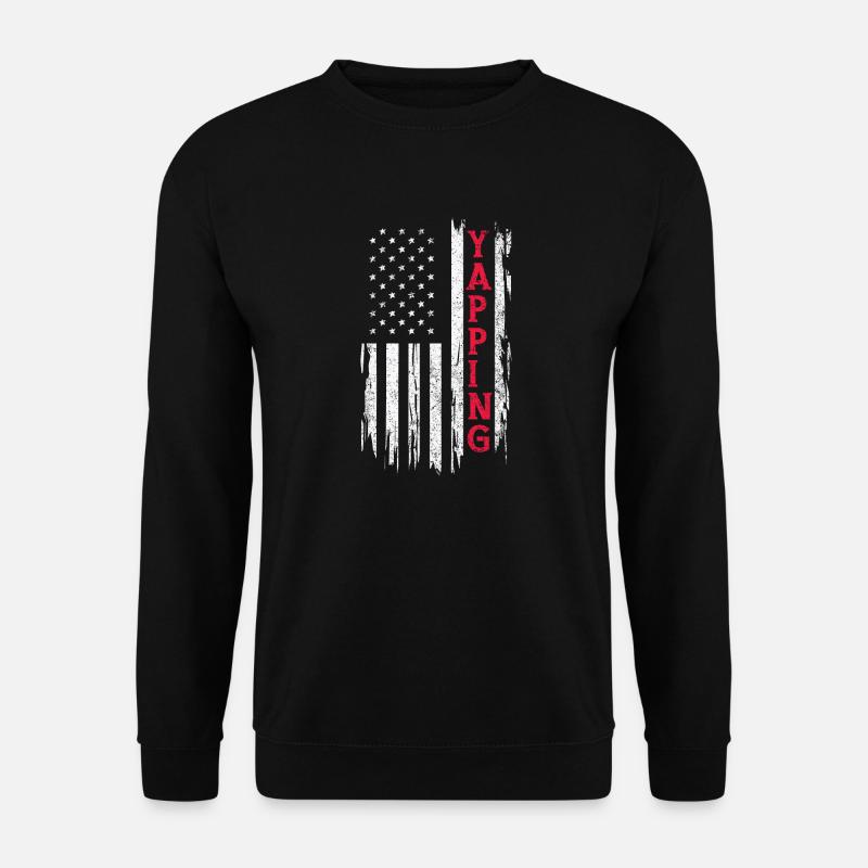 Lustiger Yapper Humor Amerika amerikanische Flagge - Unisex Pullover - Schwarz
