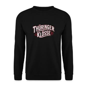 German food dumplings Thuringia dialect - Unisex Sweatshirt - black - Front - Alina (178cm) & Michal (187cm)