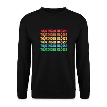 German food, dumplings, Thuringia, dialect, dialect - Unisex Sweatshirt - black - Front - Alina (178cm) & Michal (187cm)