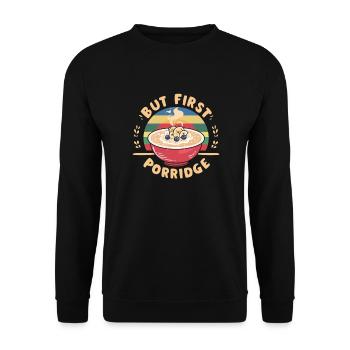 Funny Porridge Healthy Food Oatmeal Breakfast - Unisex Sweatshirt - black - Front - Alina (178cm) & Michal (187cm)