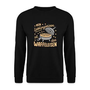 Funny pun waffles baking food - Unisex Sweatshirt - black - Front - Alina (178cm) & Michal (187cm)