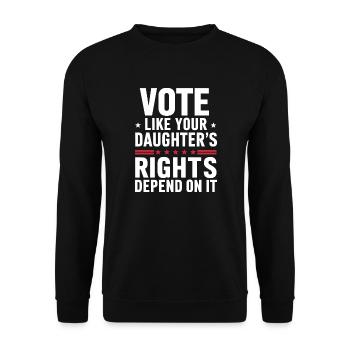 Votez comme si les droits de votre fille en dépendaient - Sweat-shirt Unisexe - noir - Devant - Alina (178cm) & Michal (187cm)