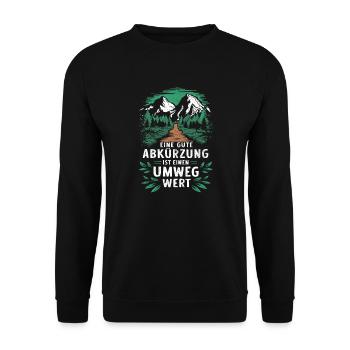 Funny hiker and mountaineer saying abbreviation - Unisex Sweatshirt - black - Front - Alina (178cm) & Michal (187cm)