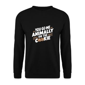 You go me animally on the cookie Deutsch Denglisch - Unisex Pullover - Schwarz - Vorne - Alina (178cm) & Michal (187cm)