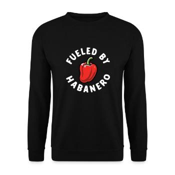 Alimenté Par Habanero Nourriture Épicée Poivre Fan Garçons Fille - Sweat-shirt Unisexe - noir - Devant - Alina (178cm) & Michal (187cm)