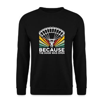 Parce que la porte était ouverte Parachutisme drôle - Sweat-shirt Unisexe - noir - Devant - Alina (178cm) & Michal (187cm)
