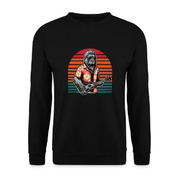 Sasquatch Bigfoot Ukulélé Hawaii Sunset Vintage Me - Sweat-shirt Unisexe - noir - Devant - Alina (178cm) & Michal (187cm)