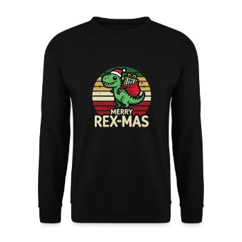 Merry Rex Mas T-Rex Dinosaure Noël Humour drôle - Sweat-shirt Unisexe - noir - Devant - Alina (178cm) & Michal (187cm)
