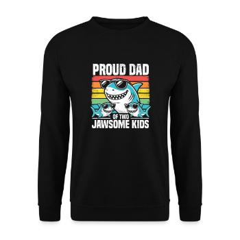 Fier papa de deux Jawsome Kids Famille requin Jeu de mots - Sweat-shirt Unisexe - noir - Devant - Alina (178cm) & Michal (187cm)